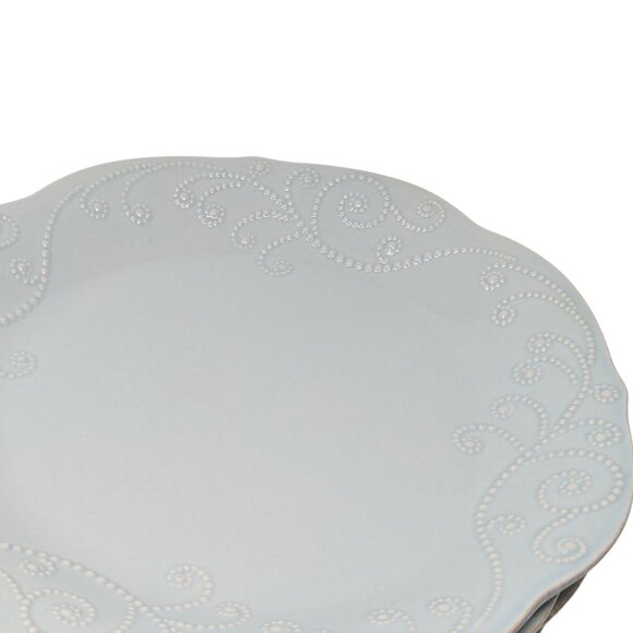 New Lenox French Perle Ice Blue 11" Dinner Plates Set of 4 - Picture 6 of 7